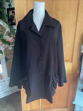 ISCHIKO Classic Black Women's Coat Jacket Size 14 FR 46